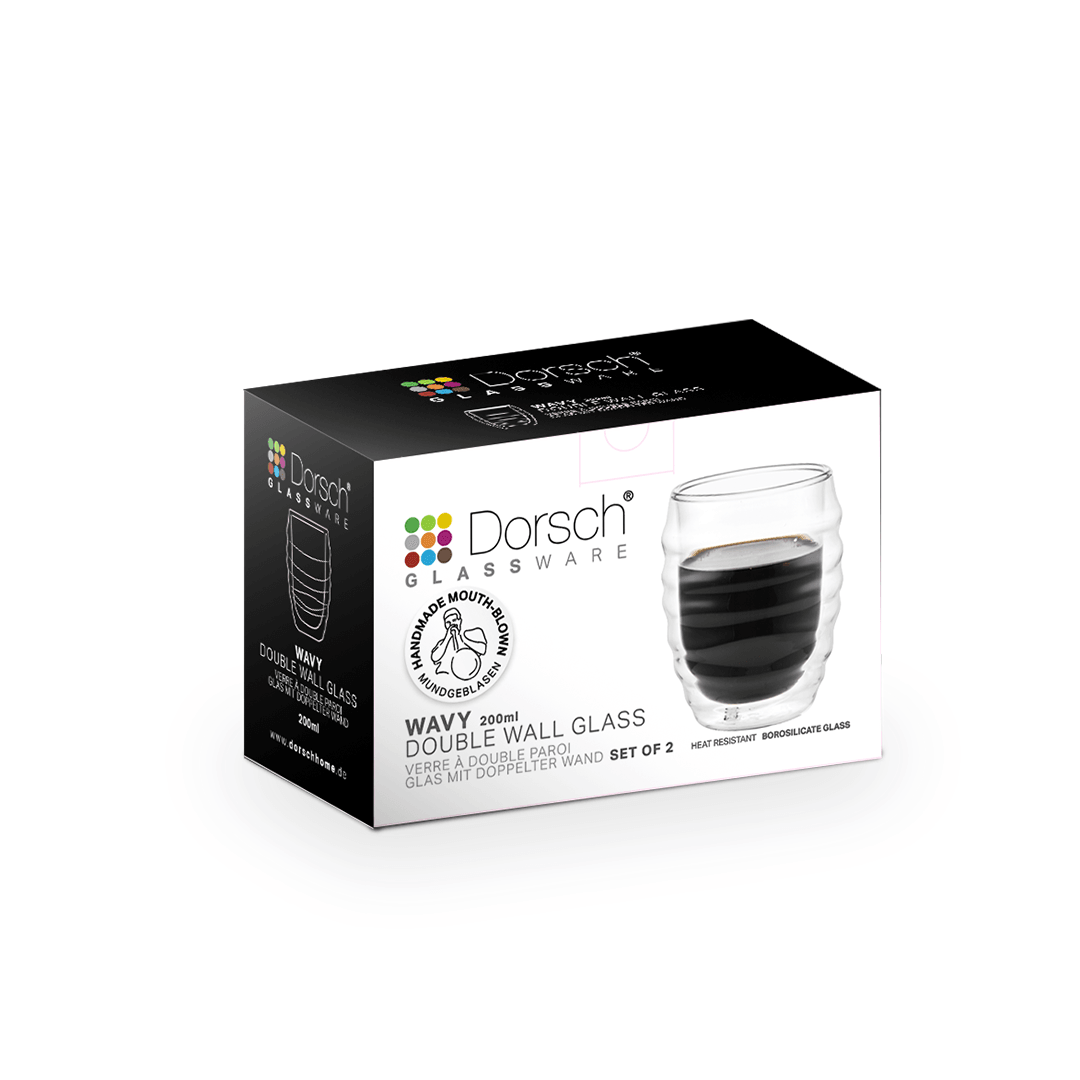 Dorsch Glass Wavy Cup 300 ml – Set of 2
