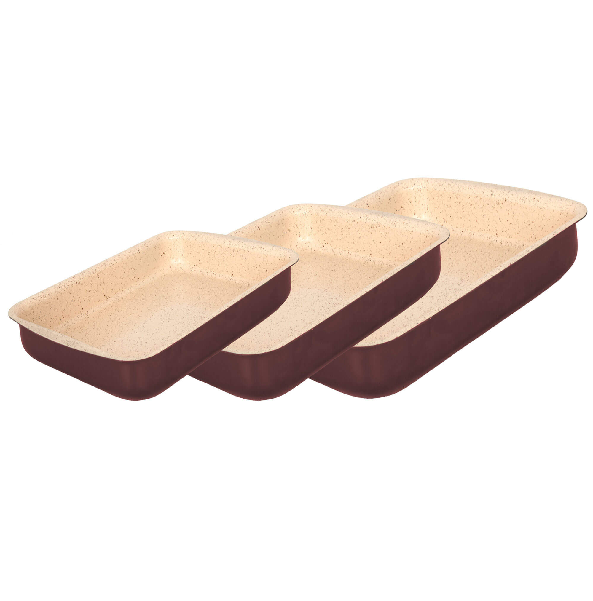 Dorsch Non-stick Healthy Premium Rectangle Pan Set - 3Pcs